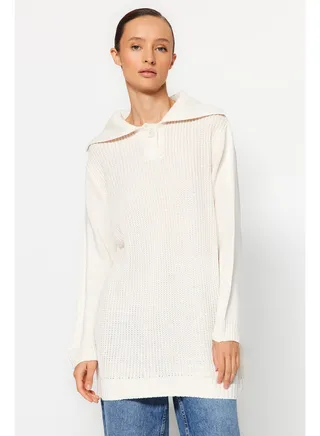Stone Marine Polo Collar Thessaloniki Knitted Sweater Sweater TCTAW24AK00167 