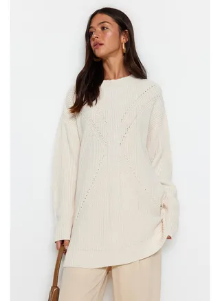 Stone Crew Neck Knitwear Sweater TCTAW24AK00023 