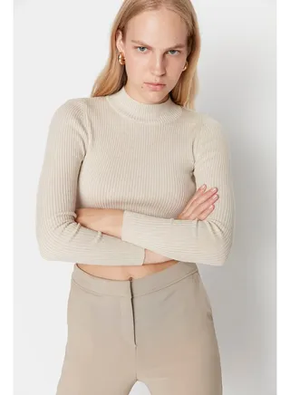 Sweater - Beige - Slim fit 