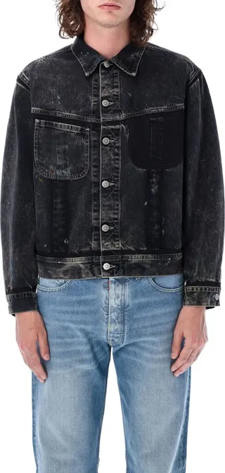 Denim Jacket With Painting Stains