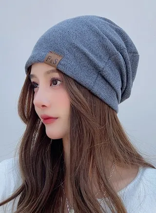 Slouchy Beanie Hat Baggy Skull Sleep Cap Thin Hip-hop Soft Stretch Knit Sleeping Hat Headwear Head Wrap Cap for Women Dark Blue 