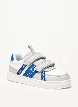 Boys Printed Casual Sneakers With Hook And Loop Closure 