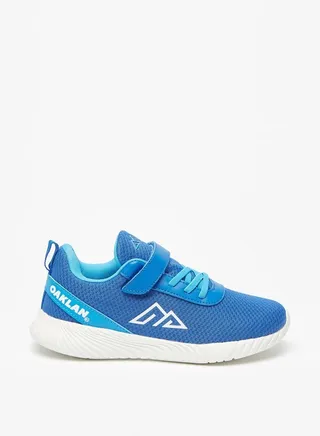 Boy's Textured Sports Shoes With Hook And Loop Closure 