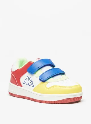 Boys' Colourblock Casual Sneakers With Hook And Loop Closure 