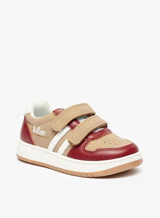 Boys Logo Detail Sneakers with Hook and Loop Closure 