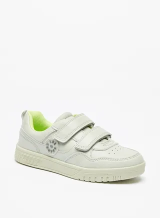 Lee Coopers Boys Textured Sneakers with Hook and Loop Closure 