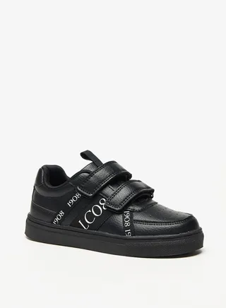 Boys Printed Casual Sneakers With Hook And Loop Closure 