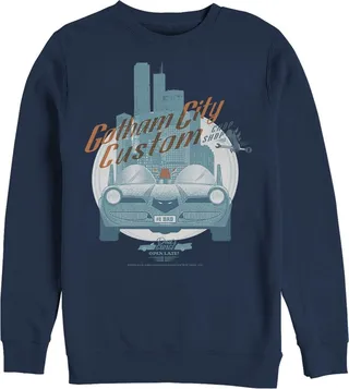 Men's Batman Custom Batmobile Sweatshirt - Navy Blue - Small