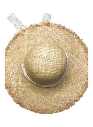 Beach Raffia Straw Hat With Chin Strap Sandy 