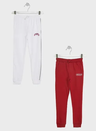 Boys Pack Of 2 Printed Jogger Set 