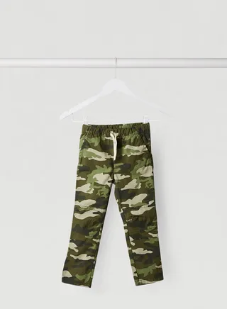 Kids Camo Print Woven Pants Pacific Pine 