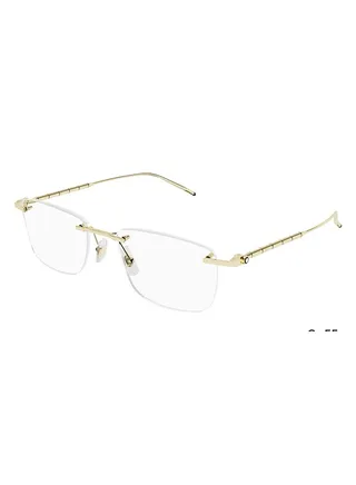 Men's Square Eyeglasses - MB0215O 001 55 - Lens Size: 55 Mm 