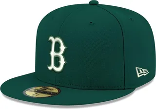Men's New Era Green Boston Red Sox Logo White 59FIFTY Fitted Hat
