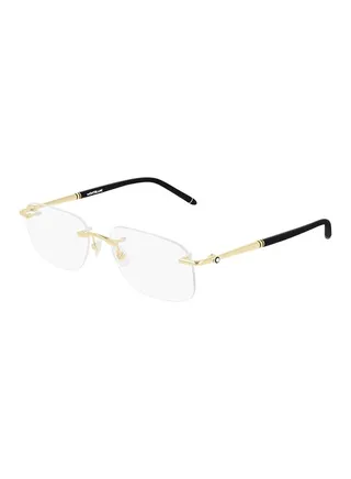 Men's Rectangle Eyeglasses - MB0071O 001 56 - Lens Size: 56 Mm 