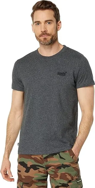 Superdry Essential Logo T-Shirt (Asphalt Grit) Men's Clothing