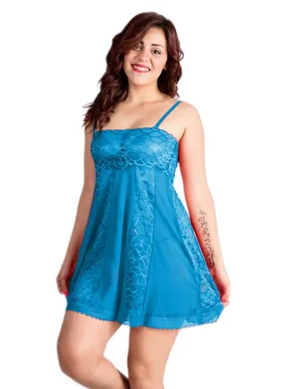 Lingerie Babydoll Playsuit 730 Turquoise 