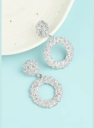 Silver Plated Party Designer Stone Drop Earring For Women