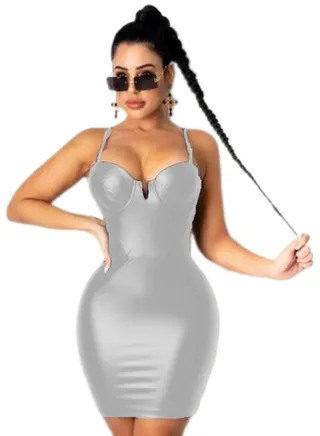 Short Lingerie Babydoll Dress 0246 Silver 