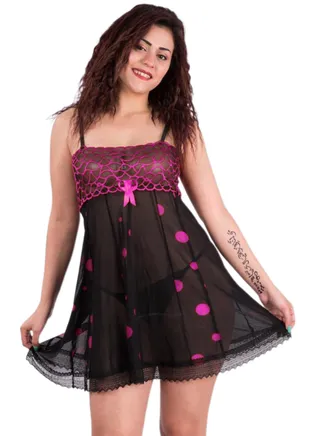 Lingerie Babydoll Playsuit 725 Fuchia 