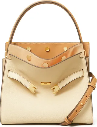 Small Lee Radziwill Pebble Leather Double Bag