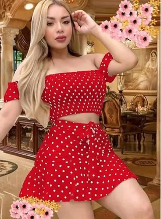Short babydoll lingerie, red playsuits, elegant women’s nightgown from Four H, code 28 