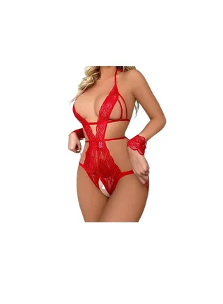 Elegant Women's Teedy  Lingerie - Lace Material - Red 