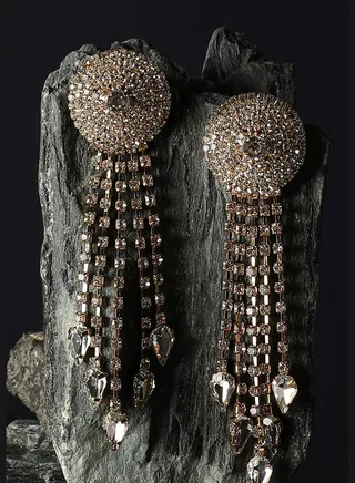 Gold Plated Party Designer Stone Drop Earring For Women