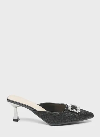 Pointed Toe Mid Heel Pumps 