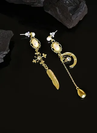 Gold Plated Designer Stone Drop Earring