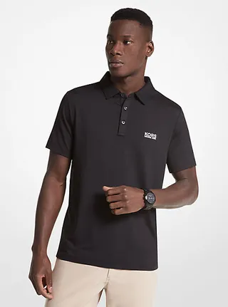 Golf Logo Stretch Jersey Polo Shirt