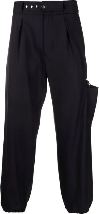 Pleated Tapered-Leg Trousers