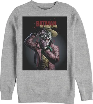 Men's Batman Joker Camera Poster Sweatshirt - Athletic Heather - 2X Large