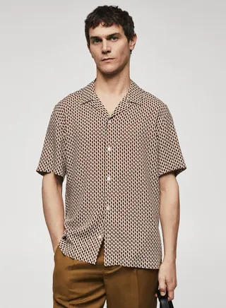Geometric Print Regular Fit Shirt 