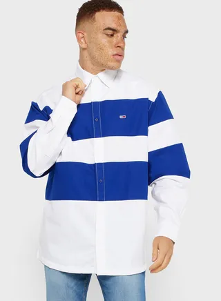 Casual Skate Fit Color Block Shirt
