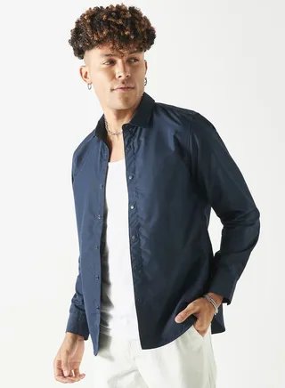 Lee Cooper Solid Shirt with Long Sleeves 