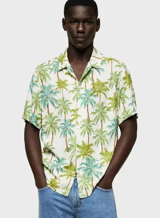 Hawaiian Print Regular Fit Shirt 