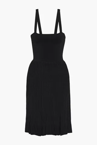 Pleated knitted dress