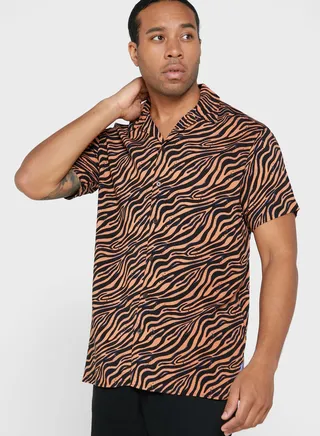 Animal Print Regular Fit Shirt 