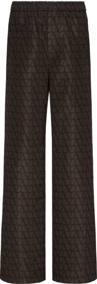 VLogo-print wide-leg trousers