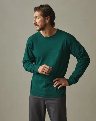 Classic Cotton Crew Tee Long Sleeve - Monstera Green