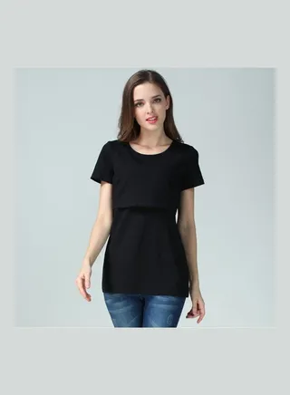 Maternity Breast Feeding T-Shirt Black 