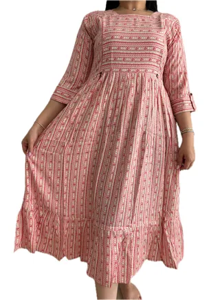Zebees Rayon Stripe Maternity  Dress 