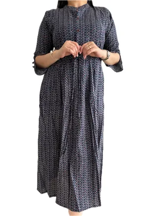 Zebees Cotton Stripe Maternity & Feeding Dress 