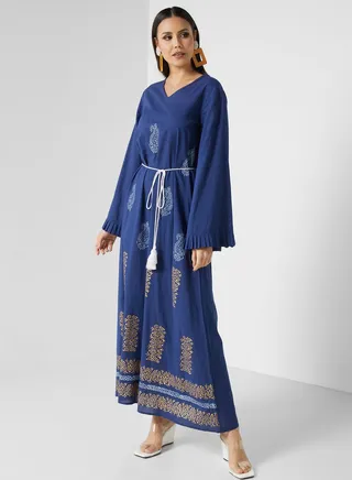 Embroidered Tiered Jalabiya 