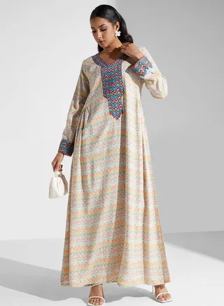 Geo Printed Jalabiya