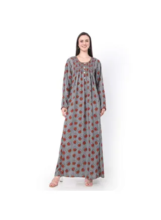 SMOKING DESIGN WITH BUTTONED RAYON BIG DOTS ARABIC JALABIYA KAFTAN 