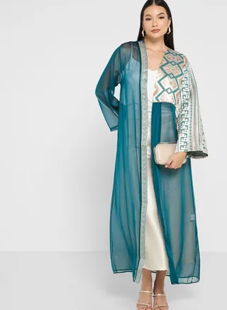 Cape Sleeve Printed Jalabiya 