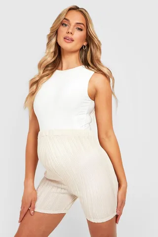 Maternity Wave Rib Biker Short