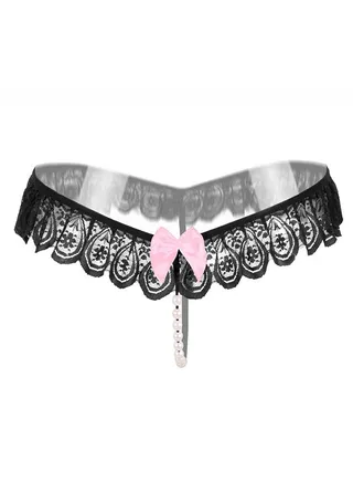 Women's Romantic Pearl Panties Breathable Stretch Seamless Bikini Panties Suitable for Weight 40-75kg 