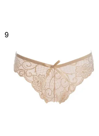 Women V-string Briefs Panties Thongs G-string Underwear Cream Colour 